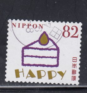 Japan 2015 Sc#3924j Slice of cake Happy Birthday used