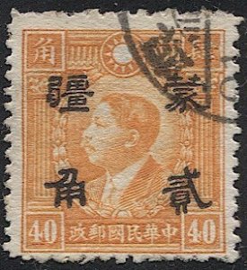 CHINA  Meng Chiang - Japanese Occupation 1942 30c on 40c, Sc 2N81 Used VF