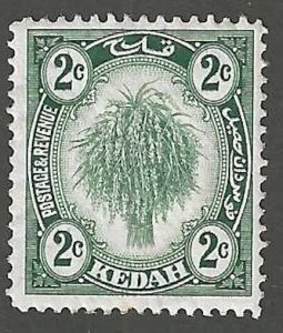 Malaya - Kedah, 1940, Scott #25a, 2c green Type II, mint, very lightly hinged