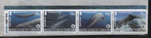 British Antarctic 2003 Blue Whale strip of 4 sg.361-4 MNH