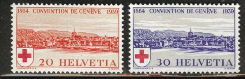 Switzerland Scott 268-269 MH* 1939 red cross set