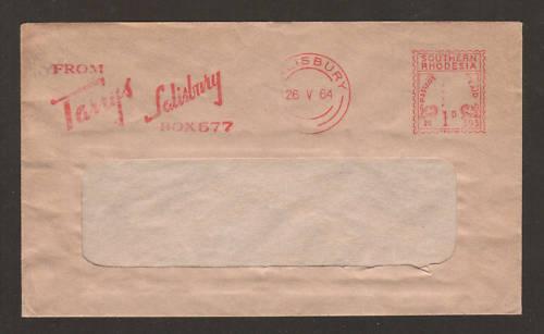 Southern Rhodesia, 1964 1p Meter Mail, Tarrys Advert.