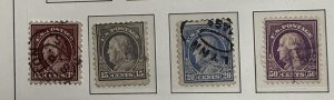 US 1916 12c-50c Perf 10 #474-477 unwatermark Cat.Val. $121.00 USED