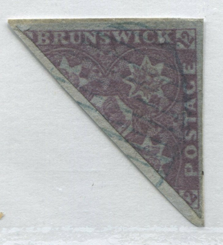 New Brunswick 1851 1/ bright red violet half stamp bisected used 