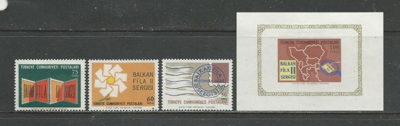 Turkey Scott catalogue # 1711-1713 & 1714 Unused Hinged