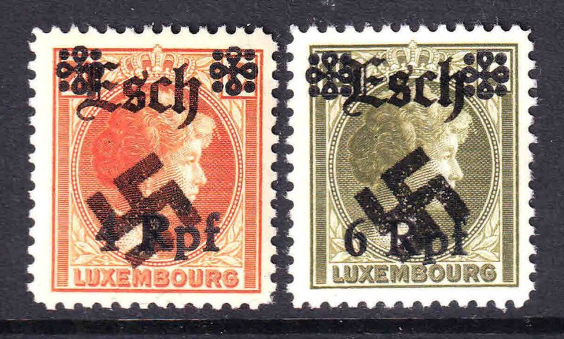 LUXEMBOURG GERMANY OCC ESCH OVERPRINTS OG NH U/M F/VF BEAUTIFUL GUM #4