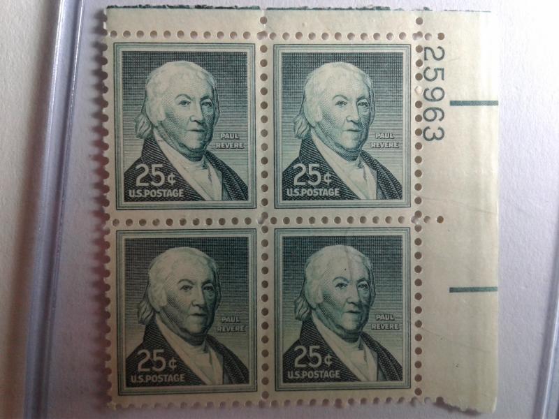 SCOTT # 1048 PLATE BLOCK OF MINT NEVER HINGED GEM. VERY NICE