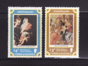 Turks and Caicos Islands 331-332 MNH Christmas, Art