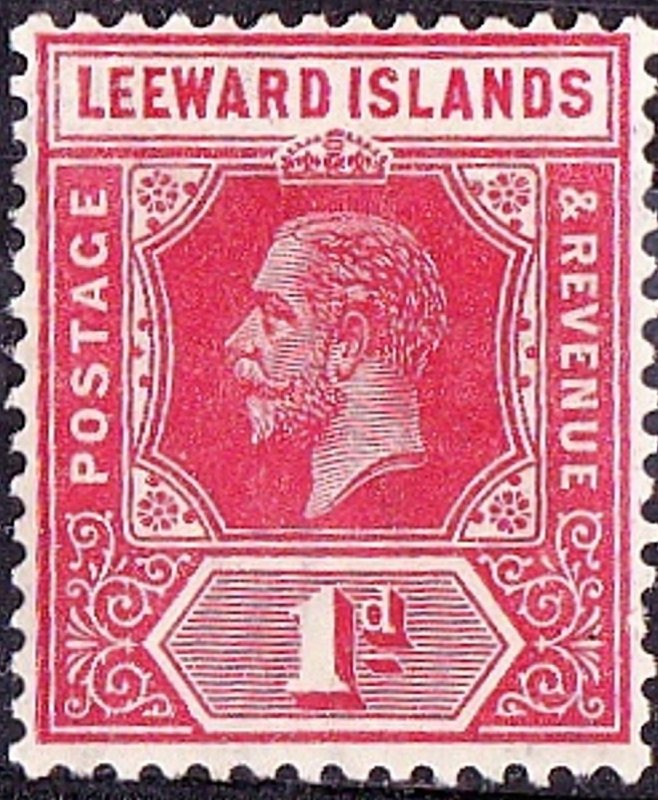 LEEWARD ISLANDS 1912 KGV 1d Red SG48 MH