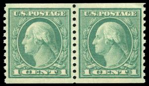 momen: US Stamps #452 Coil Pair Mint OG NH SUPERB