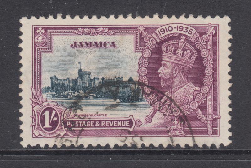 Jamaica Sc 112 used 1935 1sh KGV Silver Jubilee, top value to set, F-VF