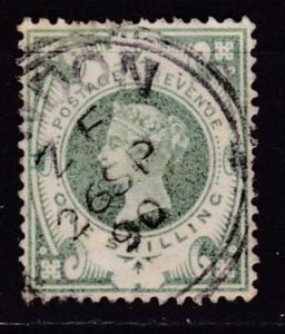 Great Britain 1887 1shilling green Queen QV Jubilee  VF/Used/(o)