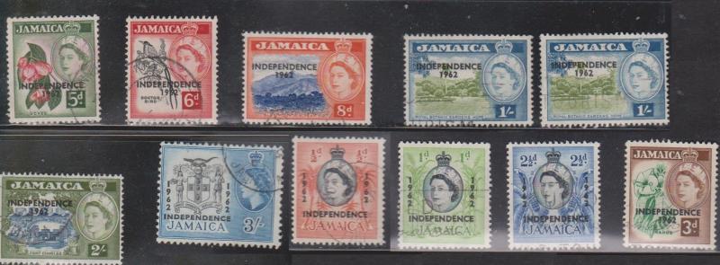 JAMAICA Scott # 185-194 Used - Independence Overprint