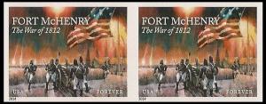 US 4921a War 1812 Fort McHenry imperf NDC horz pair (2 stamps) MNH 2014