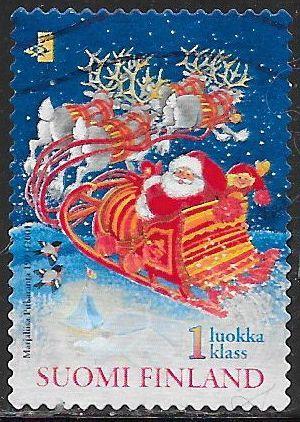 Finland 1151a Used - Christmas - ‭‭Santa Claus and Sleigh