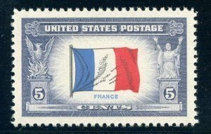 SCOTT US  915  FRANCE  5¢  SINGLE  MINT NEVER HINGED