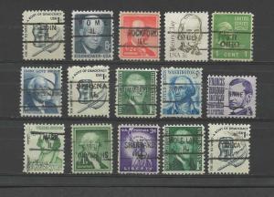 31 Precancels of Illinois Towns & Cities on Vintage Stamps