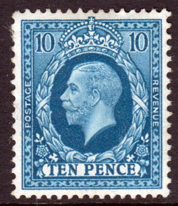 GB KGV 1934 10d Turquoise-Blue SG448 Mint Hinged