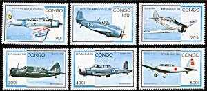 Congo 1127-1132, MNH, Military Aircraft