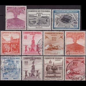 COLOMBIA 1954 - Scott# C239-49 Views 5c-1p Used