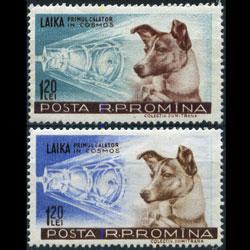 ROMANIA 1957 - Scott# 1200-1 Dog Set of 2 NH