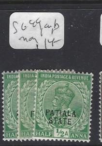 INDIA  PATIALA  (P2410B)  KGV    1/2 A   SG 49, 49A, 49B    MOG