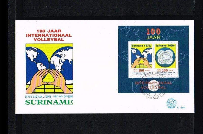 1995 - Rep. Surinam FDC E180A - Sport - Volleyball - 100 years International ...