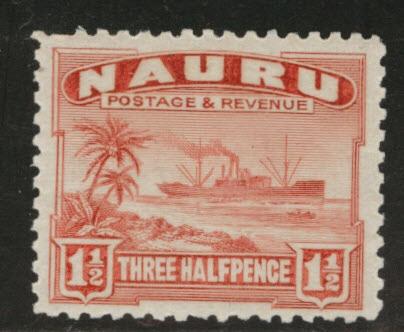 NAURU Scott 19 MH* Freighter stamp 1923 Perf 11