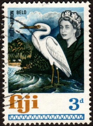 Fiji 243 - Used - 3p Eastern Reef Heron (1968)