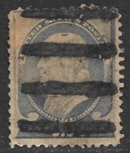 USA 1881-82 1c Gray Blue FRANKLIN Sc 206 With 4 Bar Precancel Used