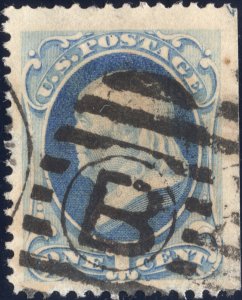 1870 used 1c ultra Franklin SC145