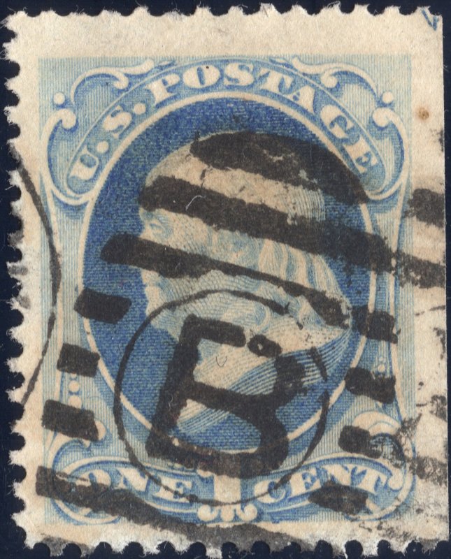 1870 used 1c ultra Franklin SC145