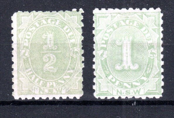 Australia - New South Wales 1891-97 1/2d and 1d Postage Due SG D1-D2 MLH/MH