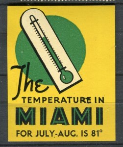 USA; 1920s early Miami Tourism fine Mint Local advert stamp