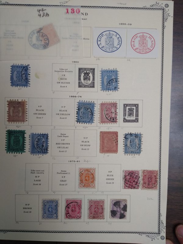 collection on pages Finland 1860-1916 PS: CV $484