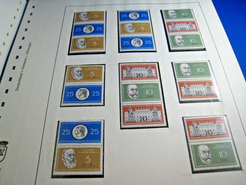 GERMANY 1956 TO 1966 - COLLECTION ON 68 LINDNER HINGLESS PAGES  USED & MINT