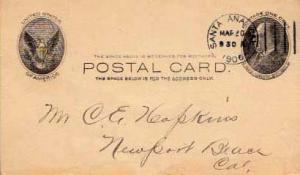 United States, Government Postal Card, California