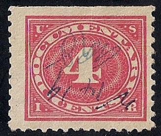 R231 4 cents Rose 1917-33 Series Documentary Stamp used F-VF