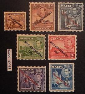 Malta 208-14. 1948 1f-3p Self-Government, NH