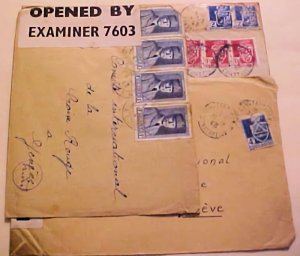 ALGERIA  POW RED CROSS CENSORED GENEVA 1943 WITH GERMAN AX 4 DIFF CENSOR #4114/