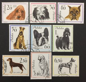 Poland 1963 #1115-23(9), Dogs, Used/cto.