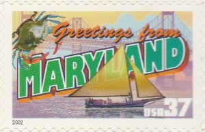 US 3715 Greetings from Maryland 37c single MNH 2002