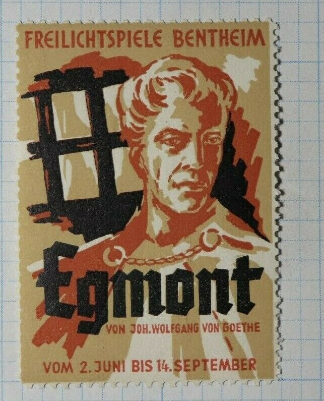 Freilichtspiele Bentheim Egmont by John Wolfgang  Exposition Poster Stamp Ads