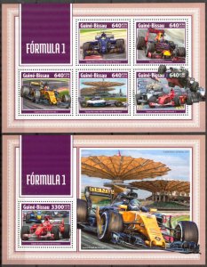 Guinea Bissau 2018 Sport Racing Cars Formula 1 sheet + S/S MNH