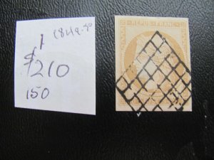 FRANCE USED 1849-50 SC 1 CERES $210 4 NICE MARGINS (164)