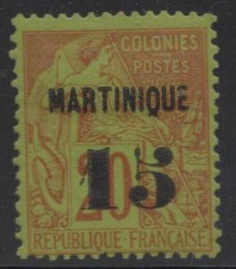 FRANCE MARTINIQUE 1888 Sc 7 Yvert 5 KEY VALUE HINGED MINT F,VF SCARCE €220.00  