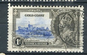 GOLD COAST; 1935 early GV Silver Jubilee issue used 1d. Postmark East Gou..