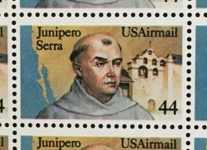 1985 Airmail sheet, Fr. Junipero Serra, Sc# C116