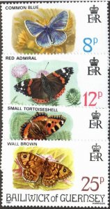 Guernsey 218-21 - Mint-NH - Butterflies (Cpl) (1981) (cv $3.20)