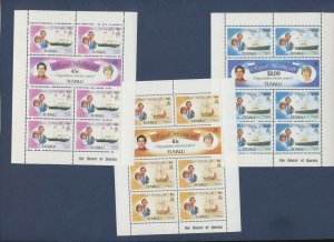 TUVALU  -  - MNH - THREE S/S - Royal Wedding, Princess Diana - 1981